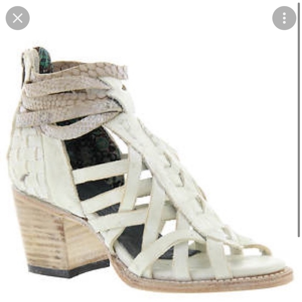 Women's Cream Strappy Heeled Sandals